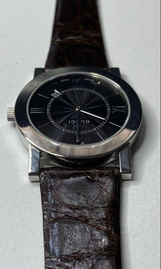 稼働 電池新品 GUCCI 5200M.1 メンズ クオーツ 腕時計 新品ベルト