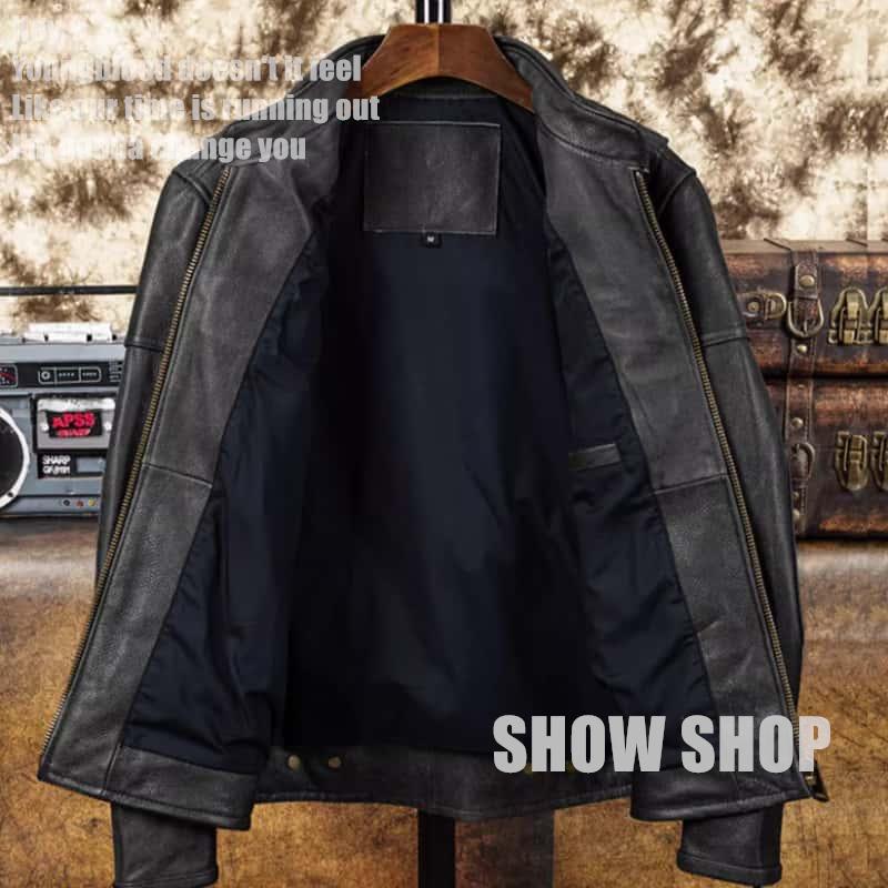 美品カウハイド牛革復刻40‘sシングルイタリアンレザーライダースジャケット140