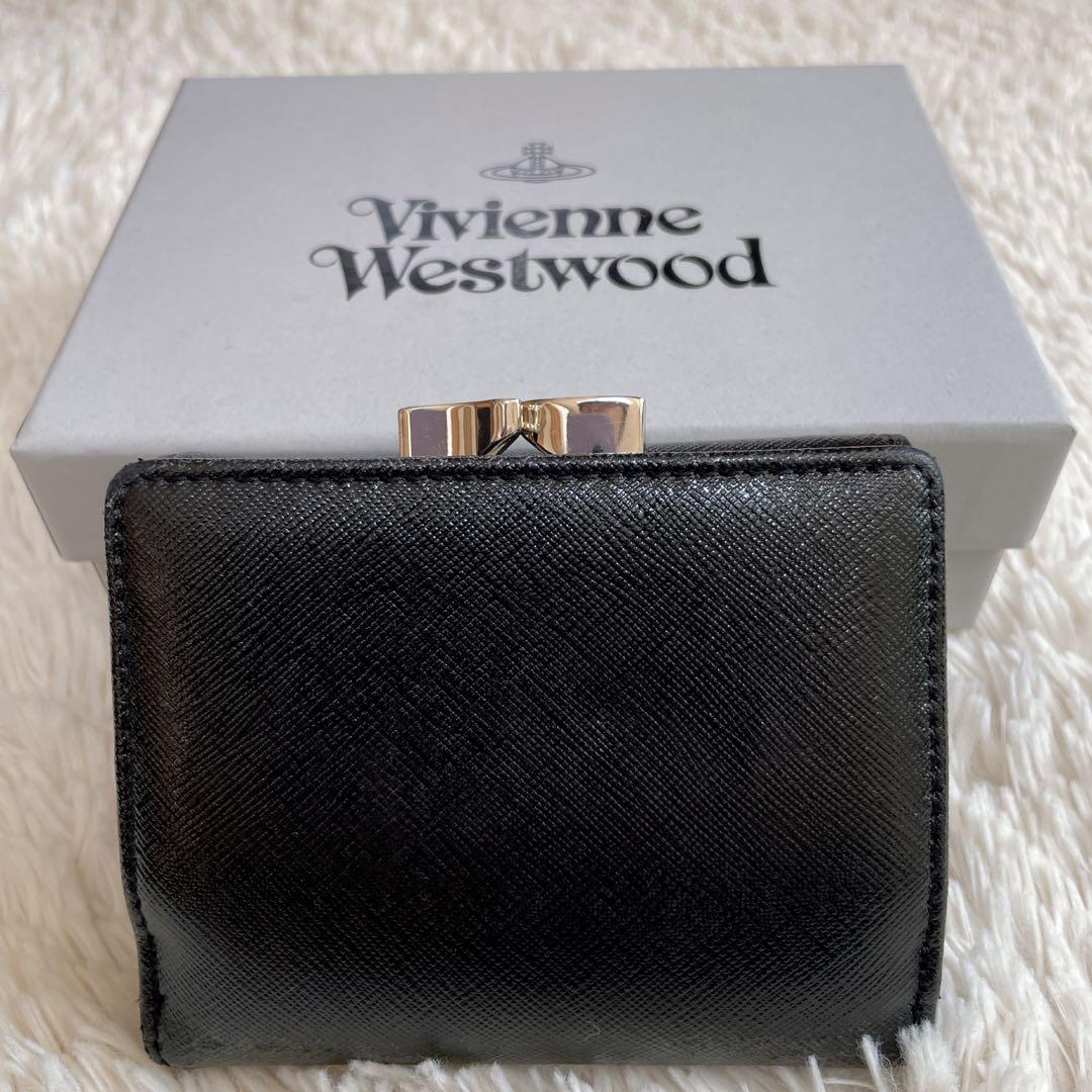 極美品✨Vivienne Westwood ディアマンテ ハート がま口 黒