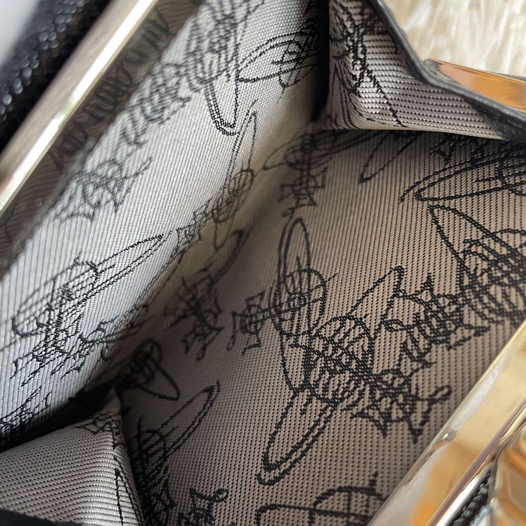 極美品✨Vivienne Westwood ディアマンテ ハート がま口 黒