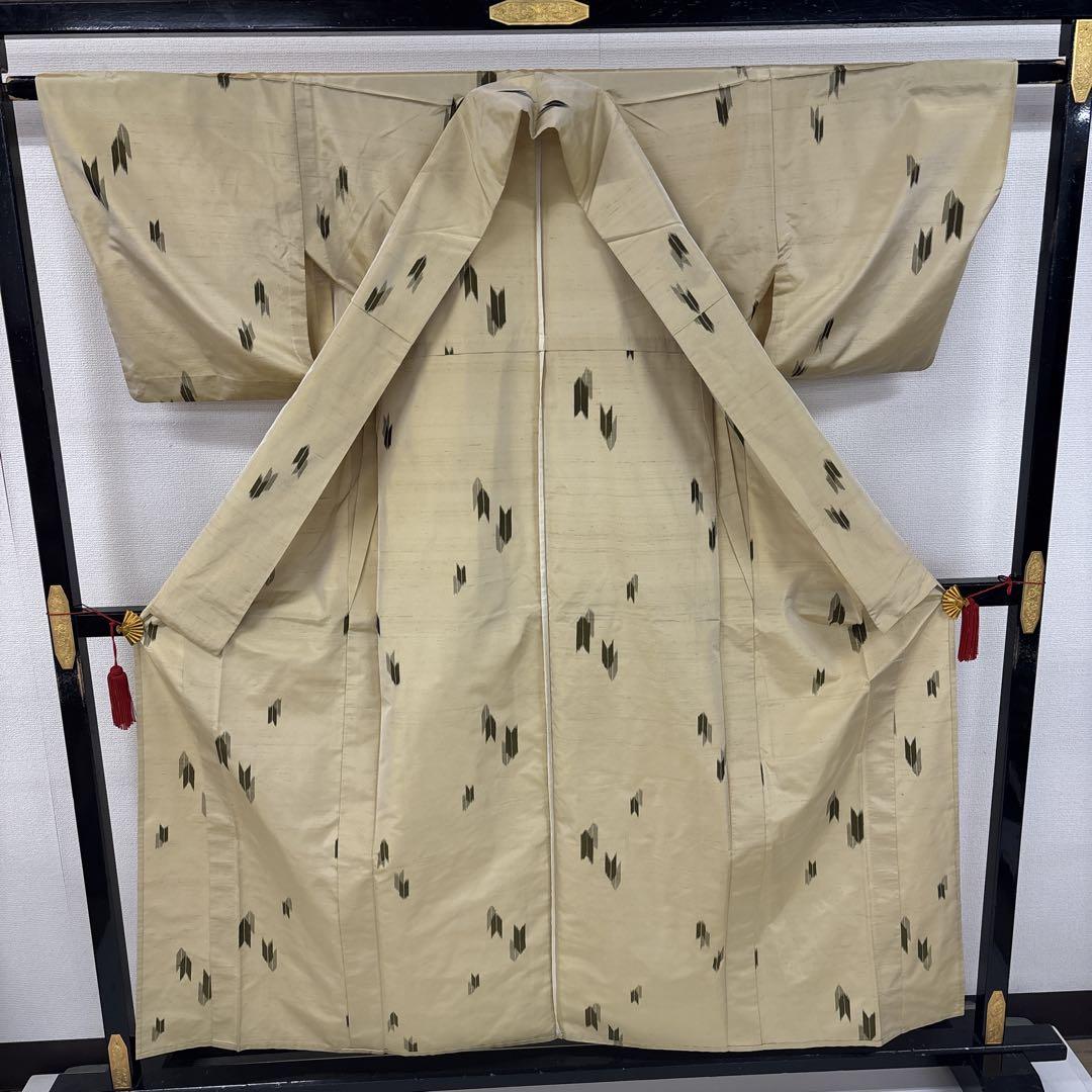 【メーカー再生品】 白山紬 メルカリ - AK-6899 正絹 矢羽絣 単衣仕立て 着物・浴衣