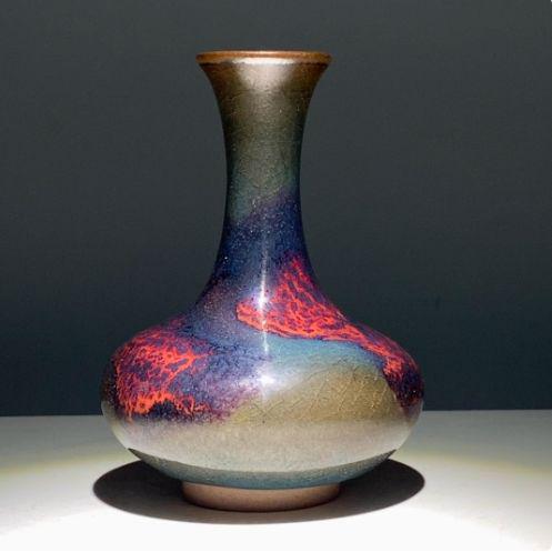 中国花瓶景徳鎮 青花磁 茶の缶 将軍缶工芸品 古美術