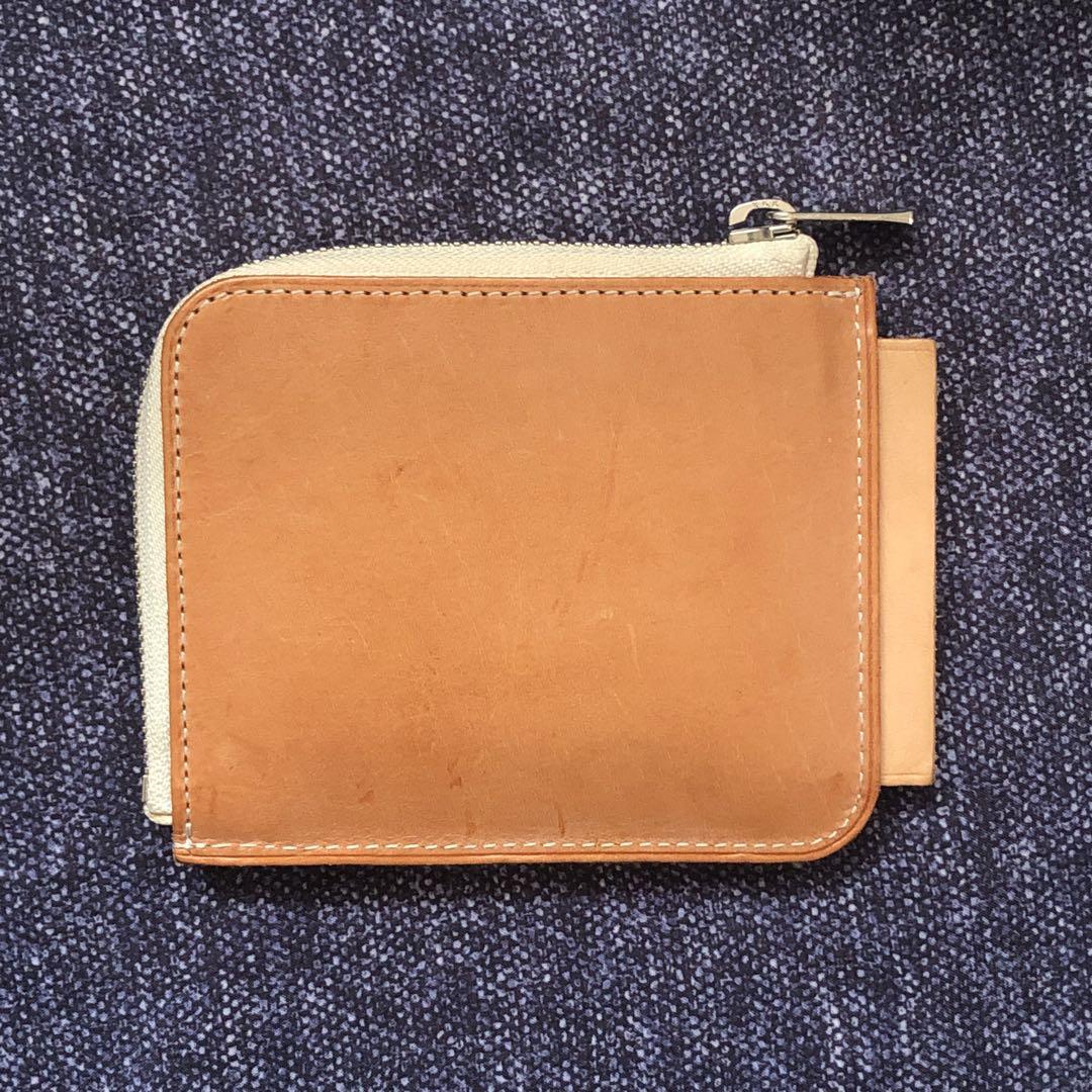 Hender Scheme L purse ナチュラル 牛革 二つ折り財布