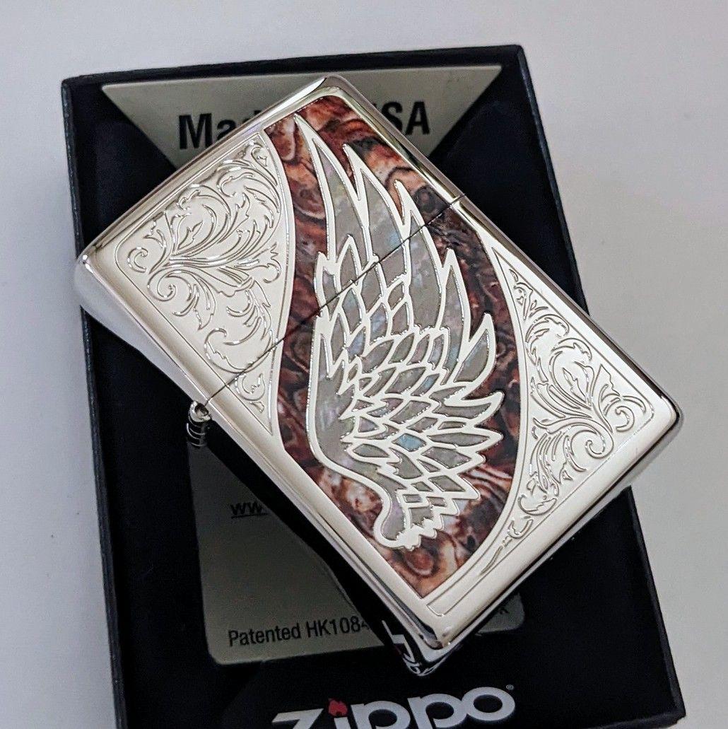 zippo✧ウィング✧ブラウン　ニッケル　新品　送料無料　ジッポ
