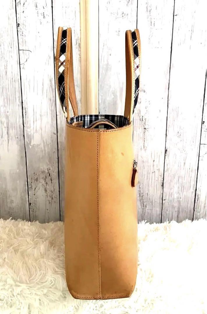 YORKER ヌメ革トートバッグチェック柄内装