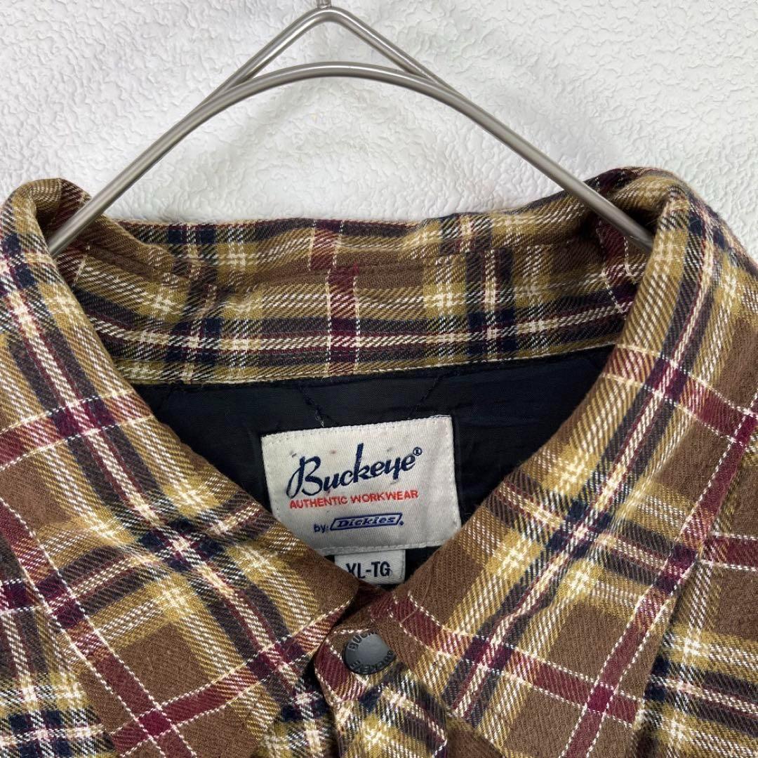 USA古着 90s dickies ディッキーズ 裏地 キルティング ネルシャツ