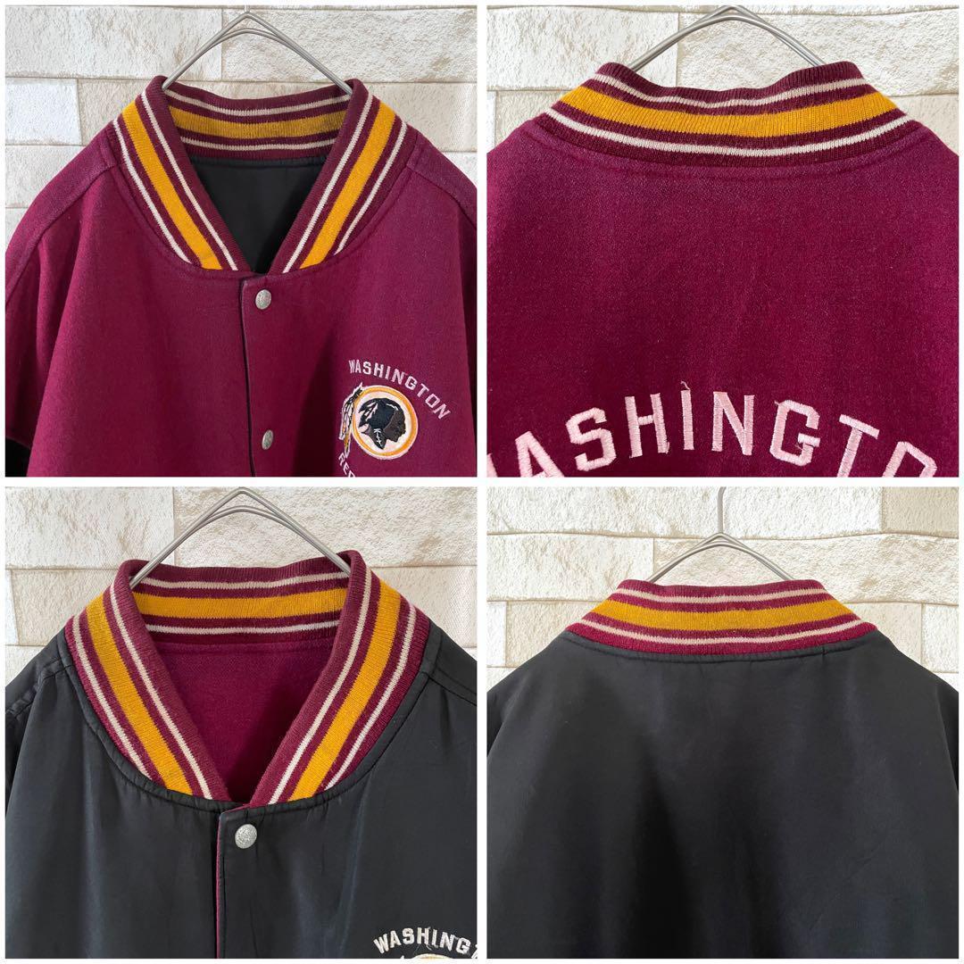 リーボック スタジャン リバーシブル 刺繍 NFL 本革 レザー ウール XL