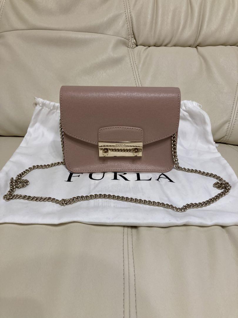 発送 FURLA メトロポリス ショルダーバッグ ピンクベージュ - バッグ