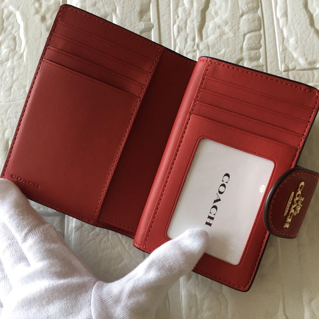 新品 コーチ COACH 二つ折り 財布 ブラウン レッド - メルカリ