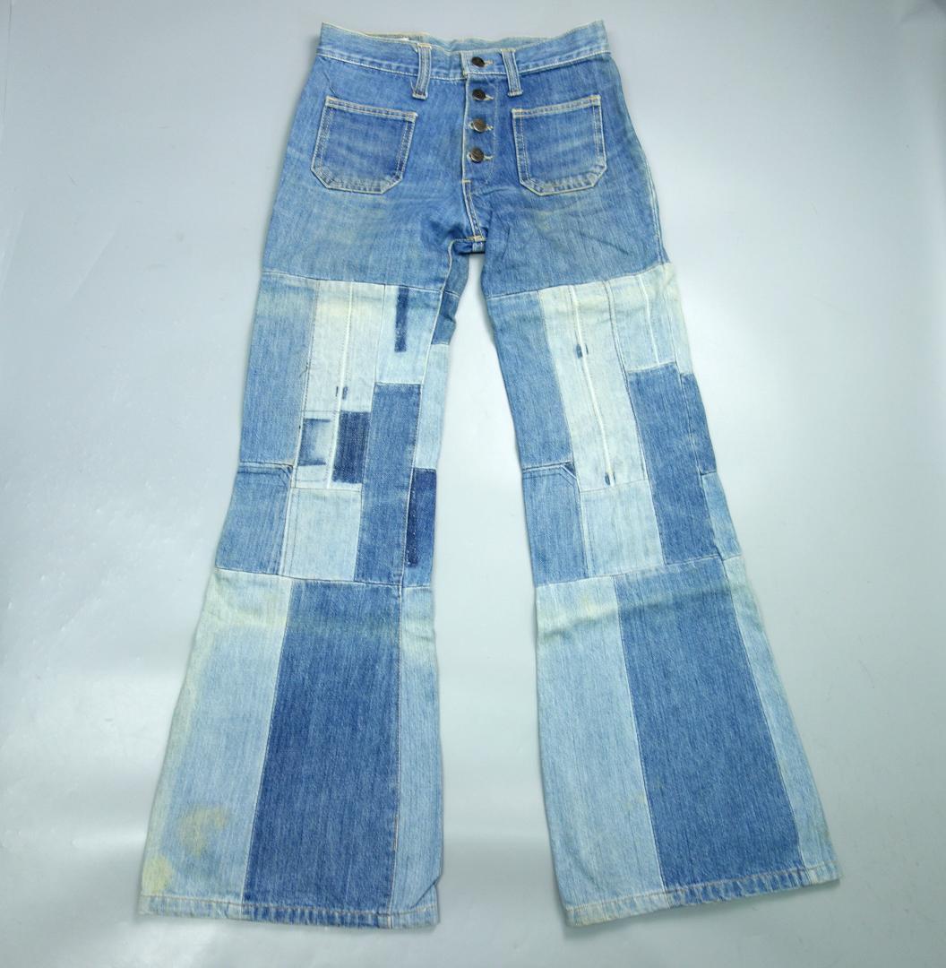 4242McCampbell マッキャンベル パッチワーク フレアデニム W30