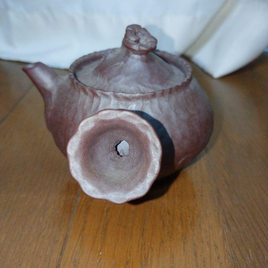 万古焼 萬古焼 豊山造 手捻り 煎茶器 急須 鳥飛出 昭和レトロ