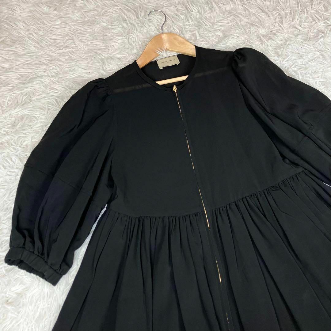 良品✨ユナイテッドアローズ オーガンジー シアー ブルゾン 黒色 フリーサイズ