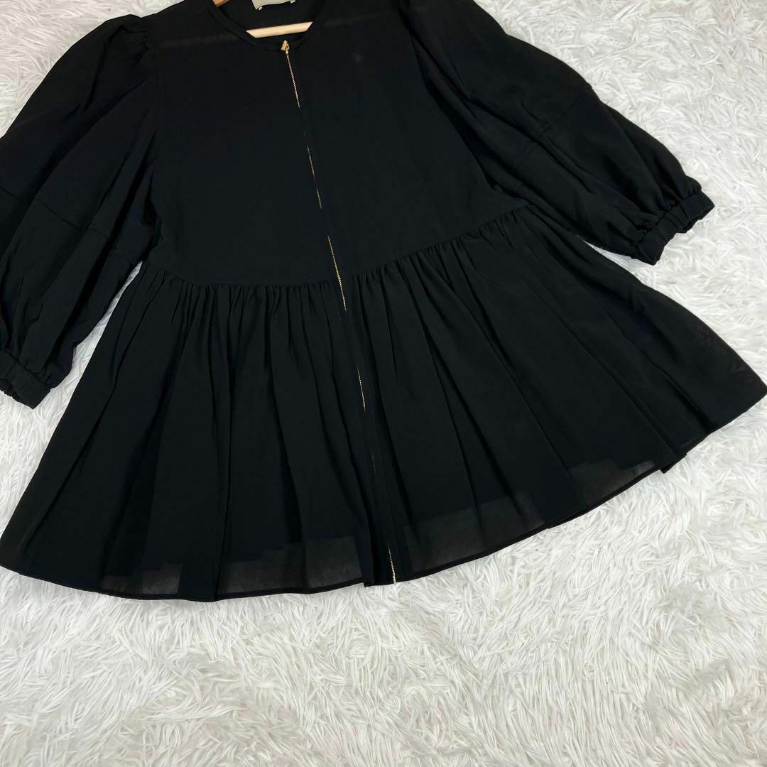 良品✨ユナイテッドアローズ オーガンジー シアー ブルゾン 黒色 フリーサイズ