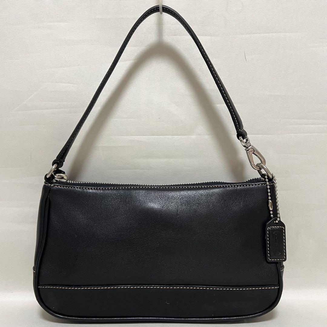 COACH コーチ ハンドバッグ レザーバッグ ステッチバッグ ブラック 黒系統