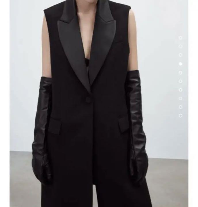 zara ロング ベスト ジレ - メルカリ