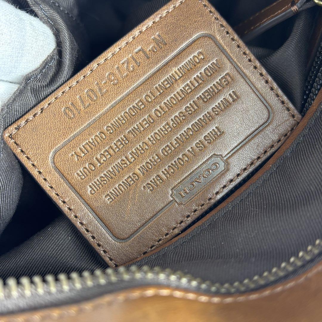 COACH コーチ ショルダーバッグ 斜め掛け レザー キャメル 70710