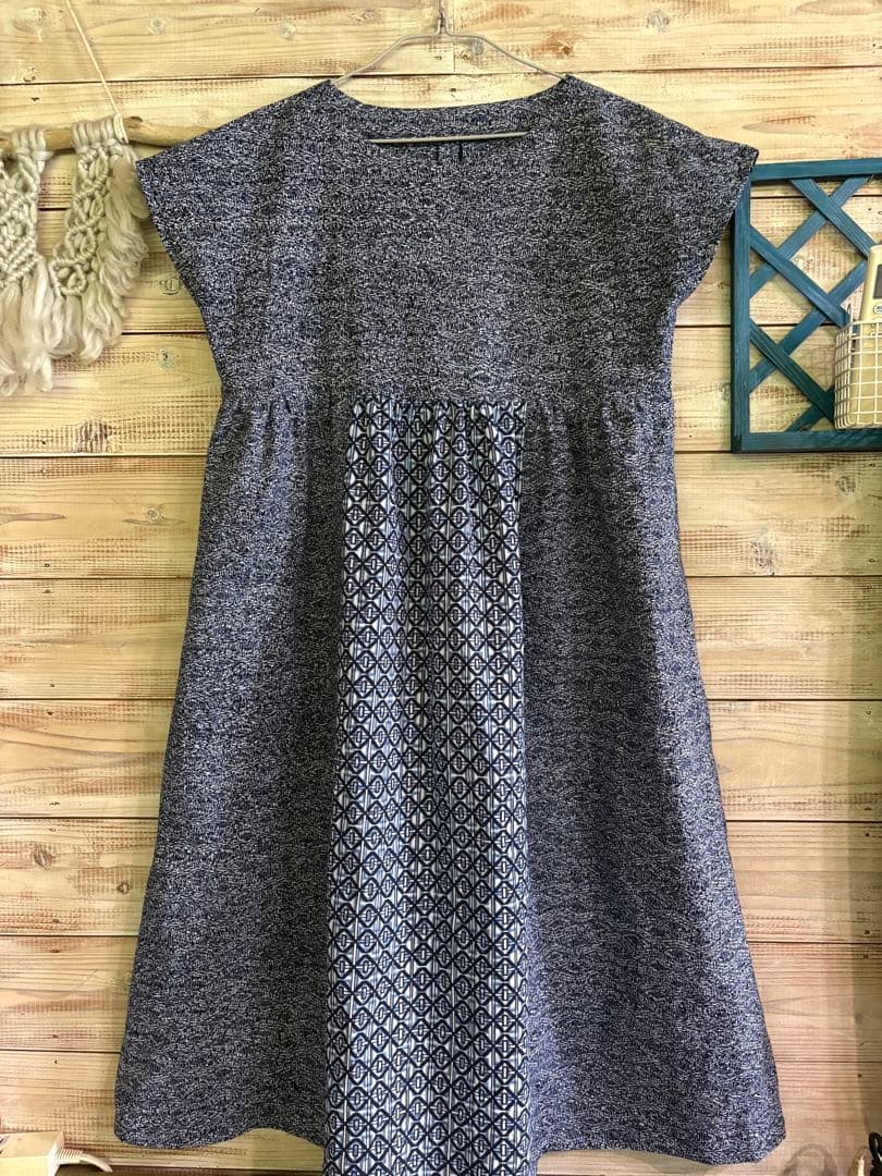 新品浴衣リメイク切り替えギャザーワンピース