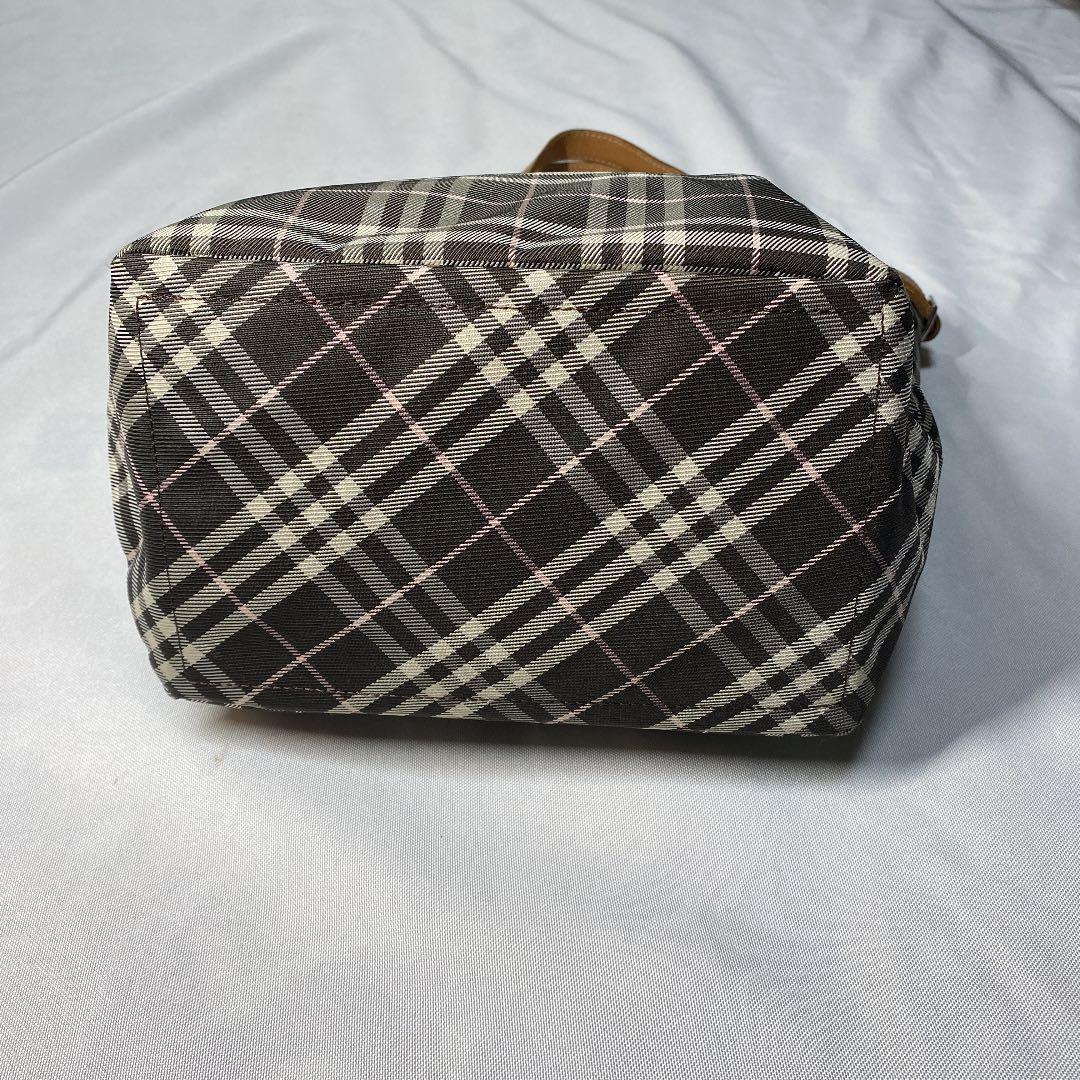 ヴィンテージ ブルーレーベル 牛革コンビ トートバック DNWle-m92742825196 美品 BURBERRY 大人気人気