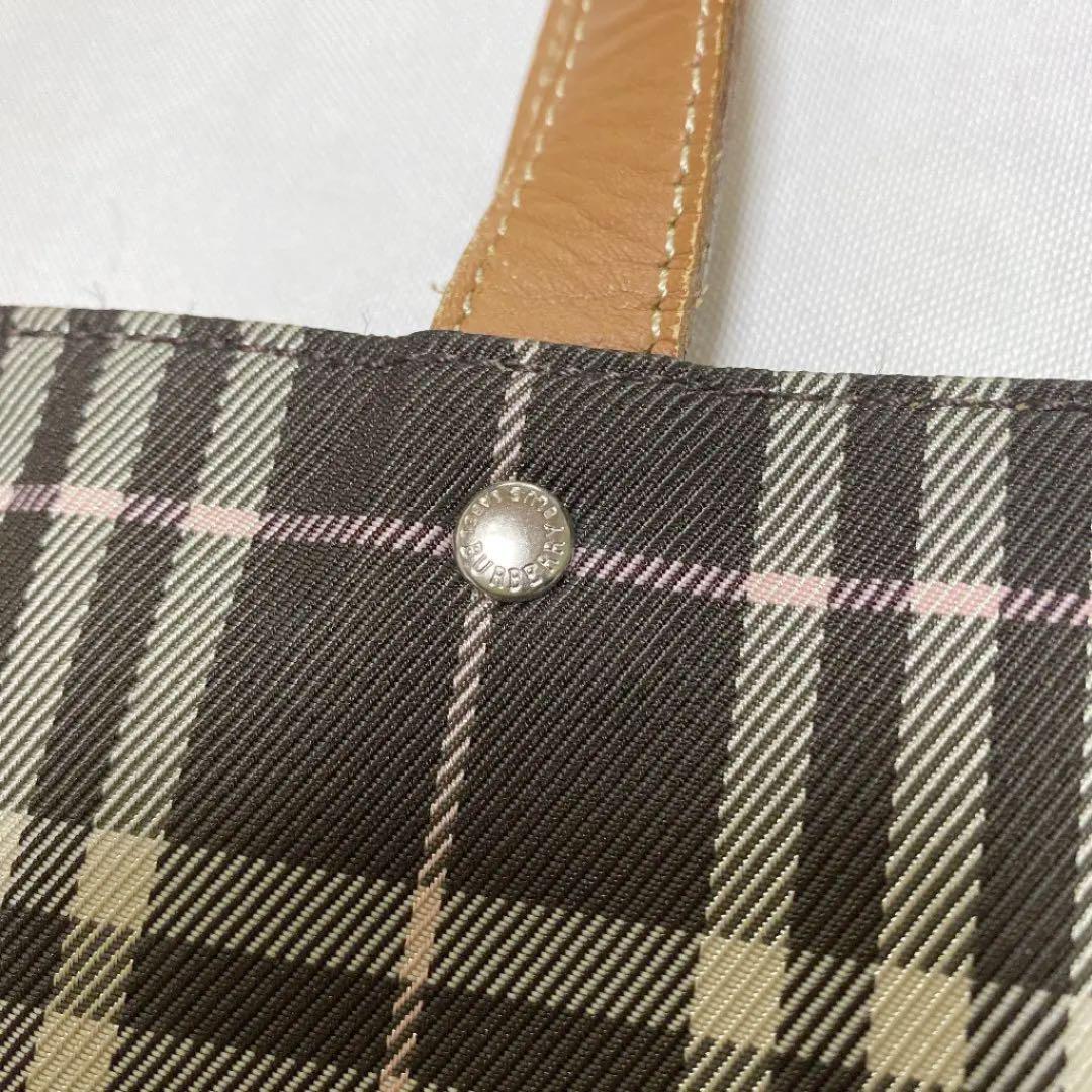 ヴィンテージ ブルーレーベル 牛革コンビ トートバック DNWle-m92742825196 美品 BURBERRY 大人気人気