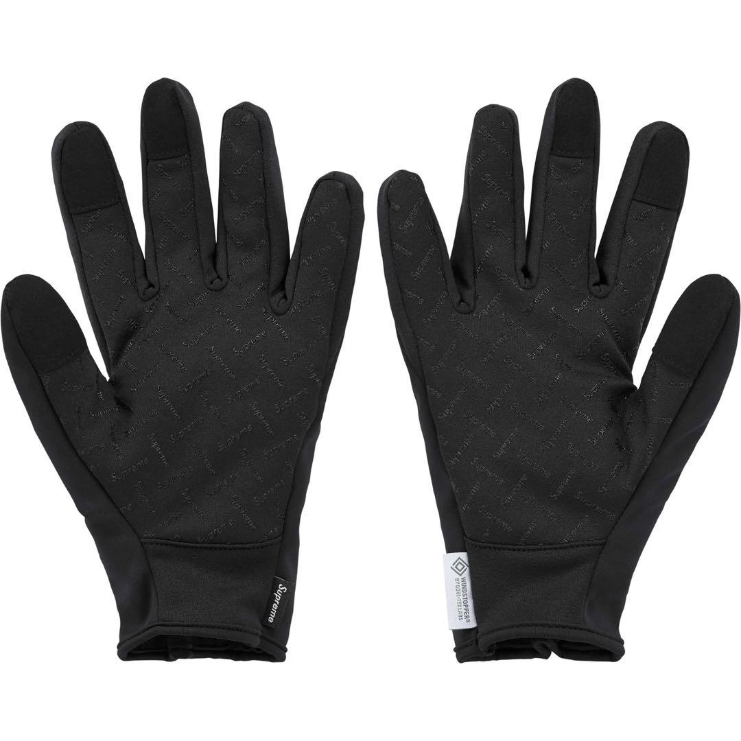 24AW Supreme windstopper zip gloves S 黒