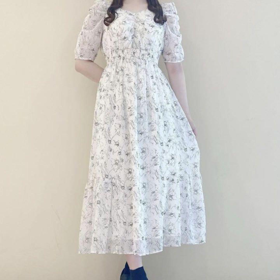 evelyn - 2022anmilleシャーリングフラワーロングop 大人