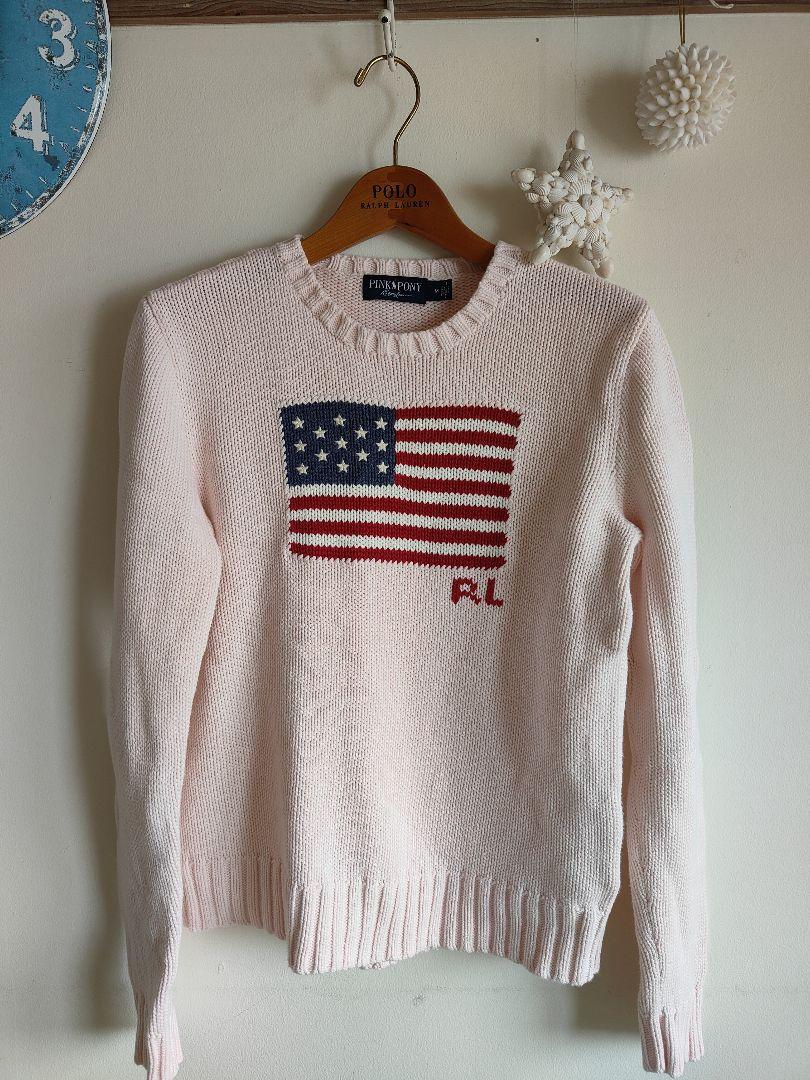 Ralph Laurenピンクポニー PINK PONY・星条旗ニットセーター