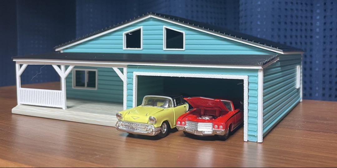 1/64サイズ ジオラマ【アメリカンガレージハウス平家1】 トミカ