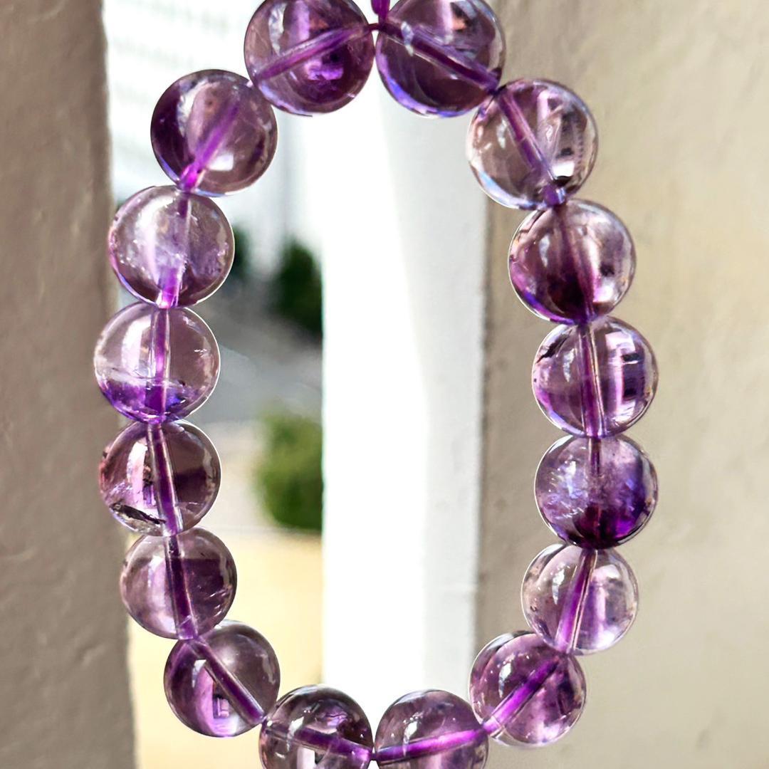 レア品❣11㍉ スーパーセブンアメジストエレスチャル ブレスレッド 天然石