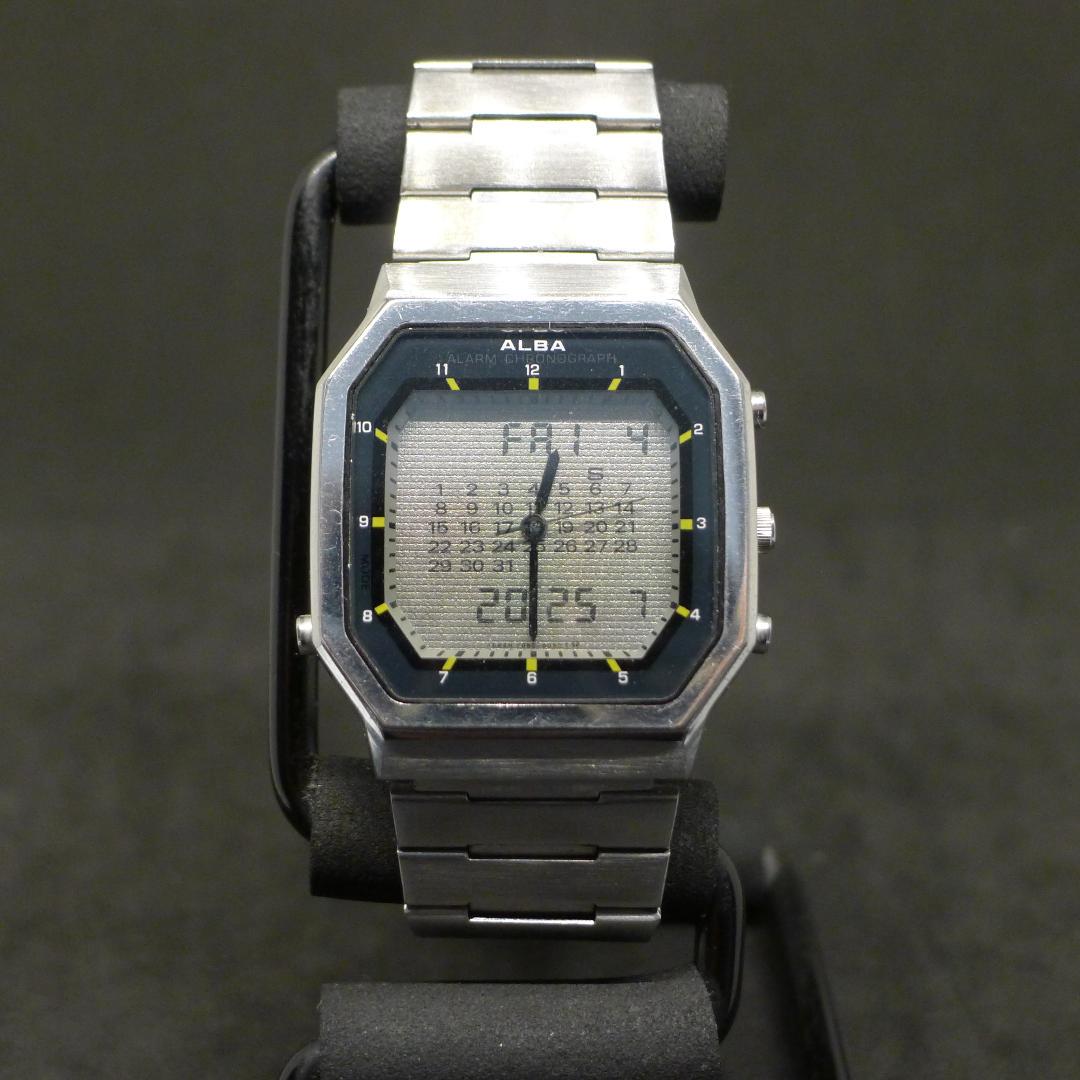 希少 SEIKO ALBA 二重面相 クォーツ アナデジ Y950-5040