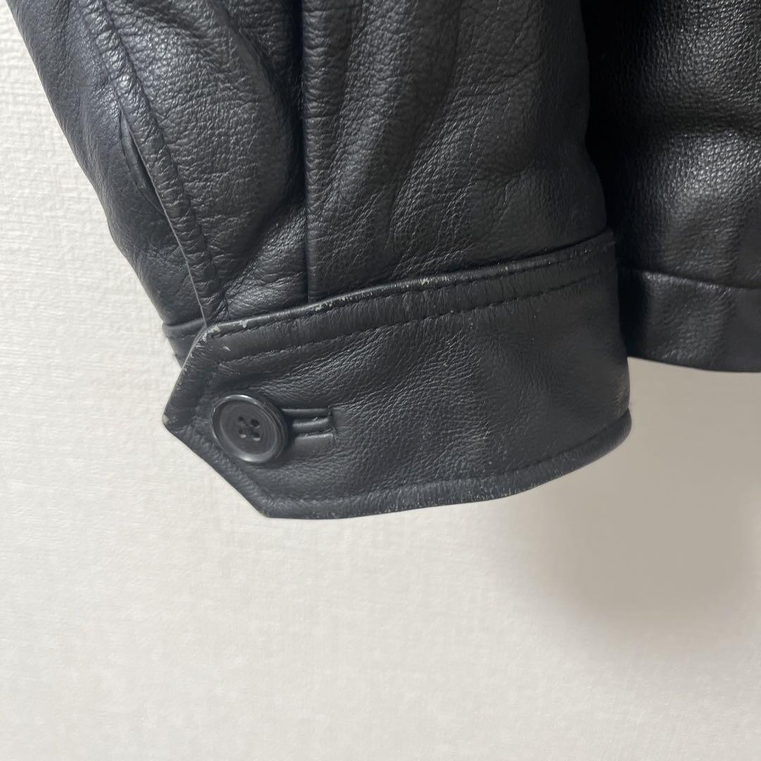GAP レザージャケット90s シングルレザージャケット 牛革 紺タグ