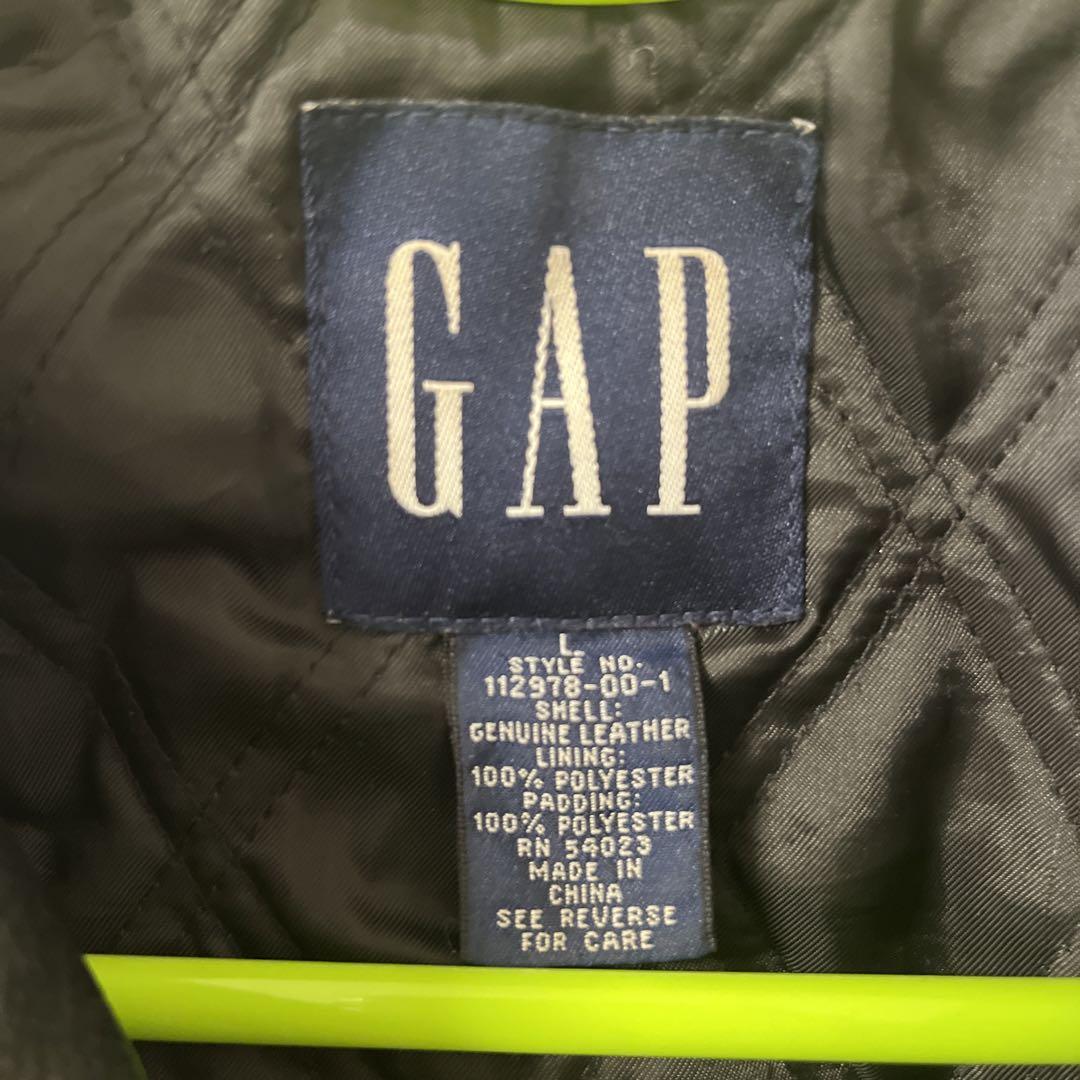 GAP レザージャケット90s シングルレザージャケット 牛革 紺タグ
