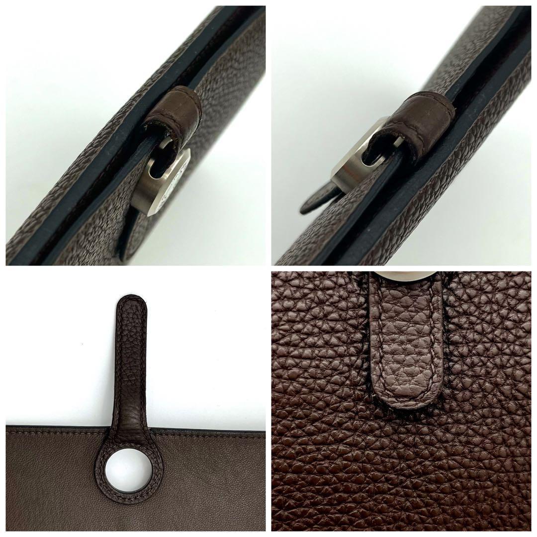 美品】エルメス 財布 ドゴンロング トゴ HERMES 長財布 ダーク