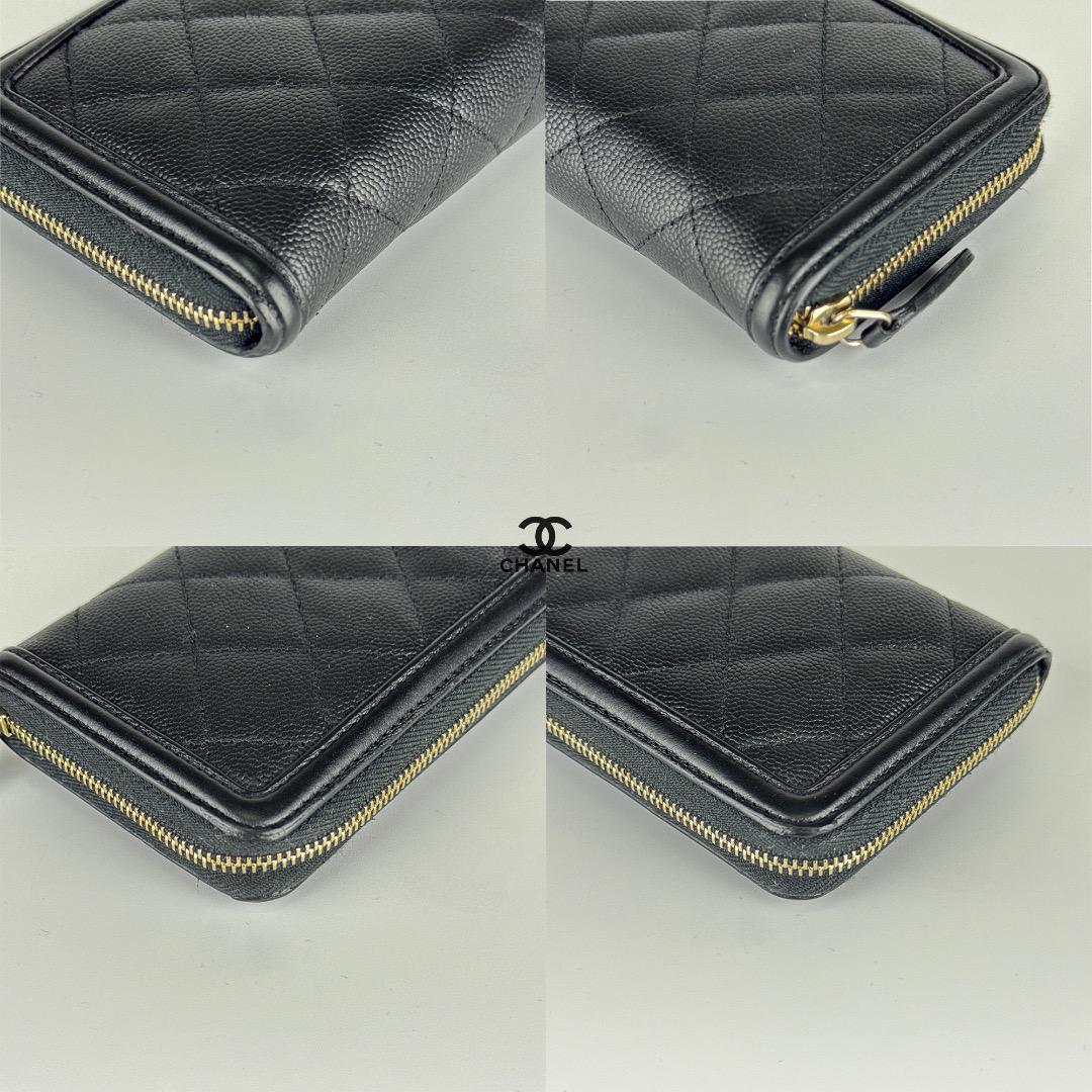 美品　CHANEL フィリグリー　CC ラウンドファスナー　ミディアム 財布
