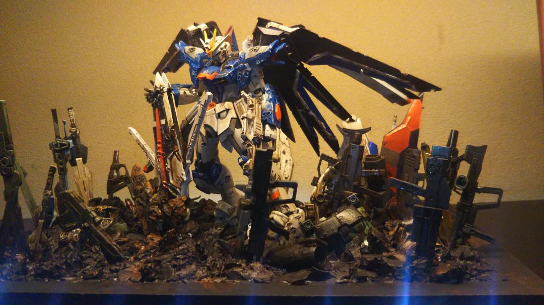 HGライジングフリーダムガンダム ガンプラ LEDジオラマ オマケ付