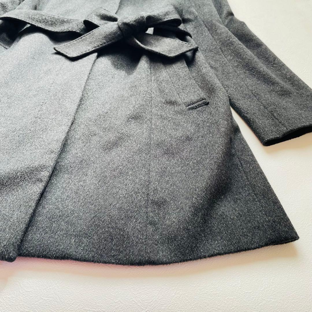 極美品✨高級カシミヤ100% コムサデモード ロングコート ベルト付 グレー 極美品✨高級カシミヤ100% コムサデモード ロングコート ベルト付 グレー