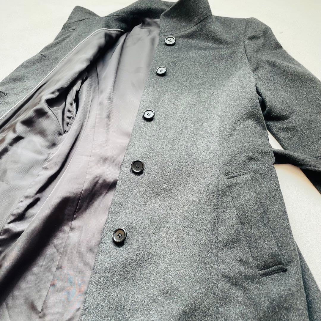 極美品✨高級カシミヤ100% コムサデモード ロングコート ベルト付 グレー 極美品✨高級カシミヤ100% コムサデモード ロングコート ベルト付 グレー