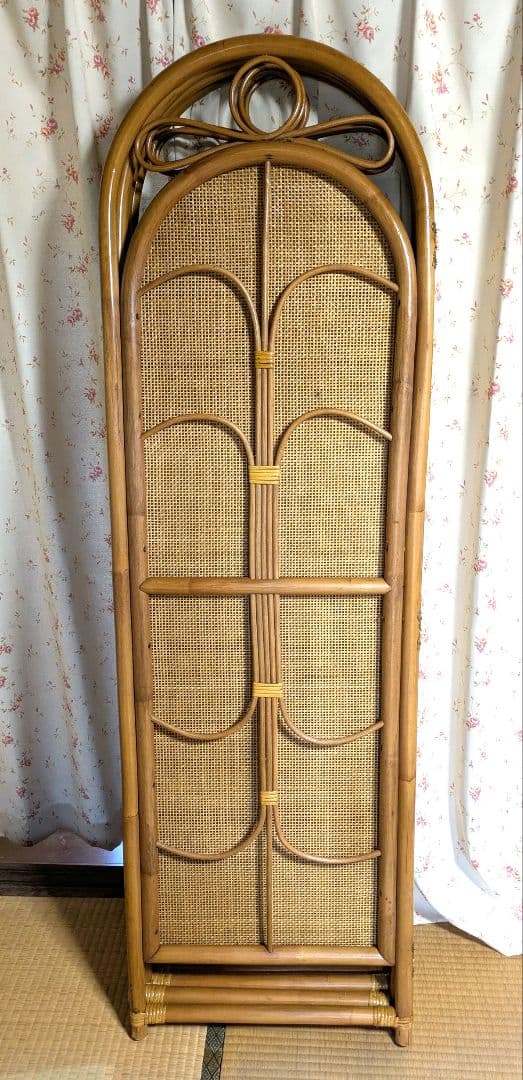 ラタン製 4つ折りパーテーション ４連目立った傷や汚れなし MARWIL-DEMENAGEMENTS_CH