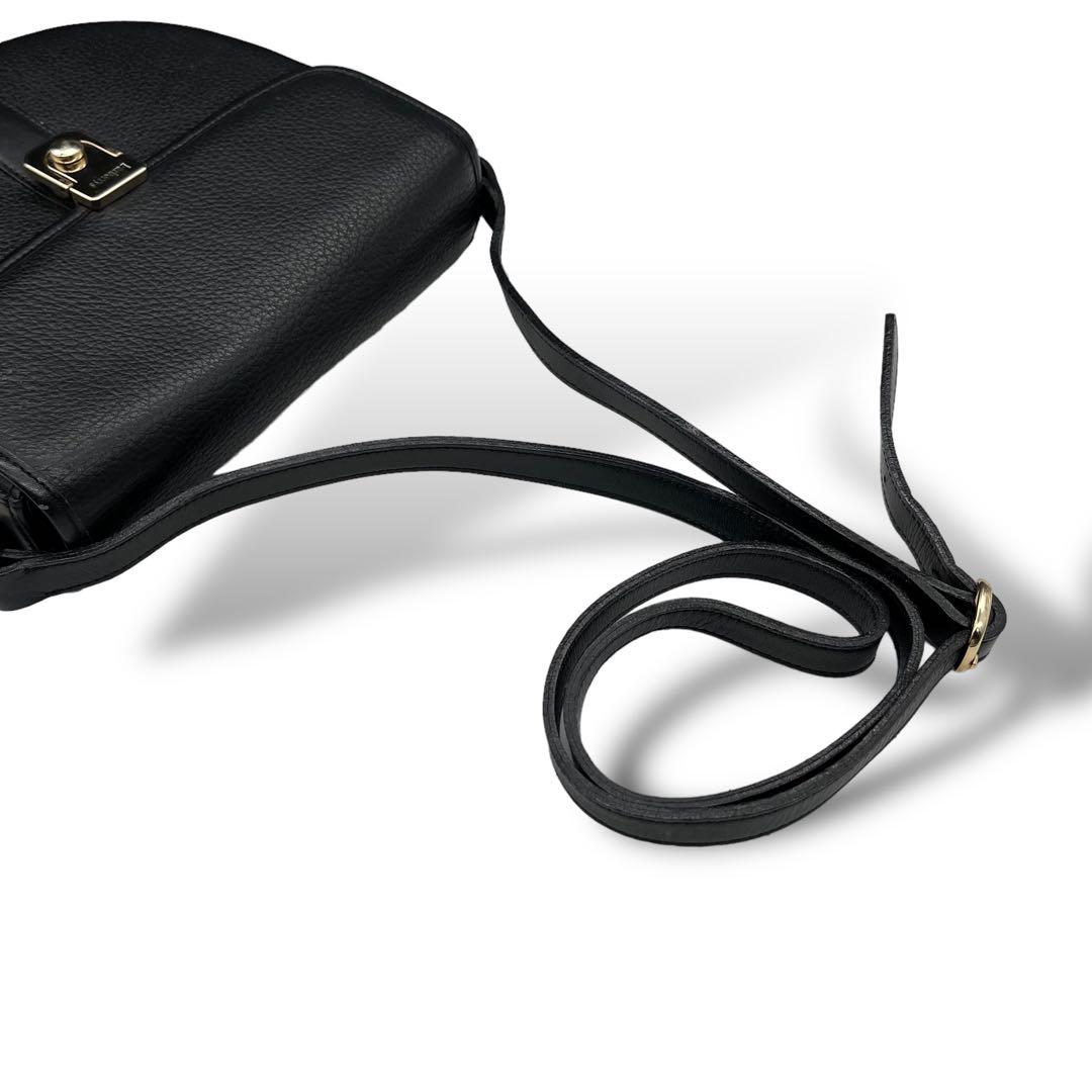 美品 3805 Burberry バーバリー ショルダーバッグ レザー ブラック