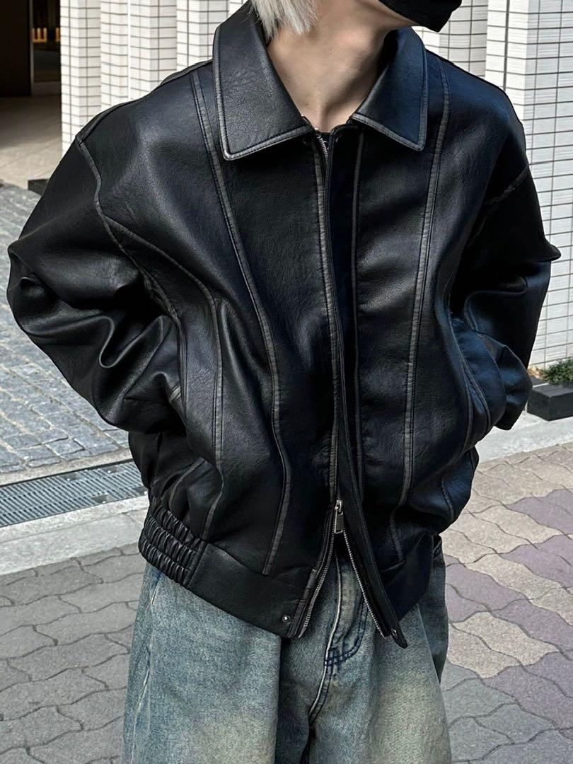 【Chikashitsu +】leather blouson チカシツプラス