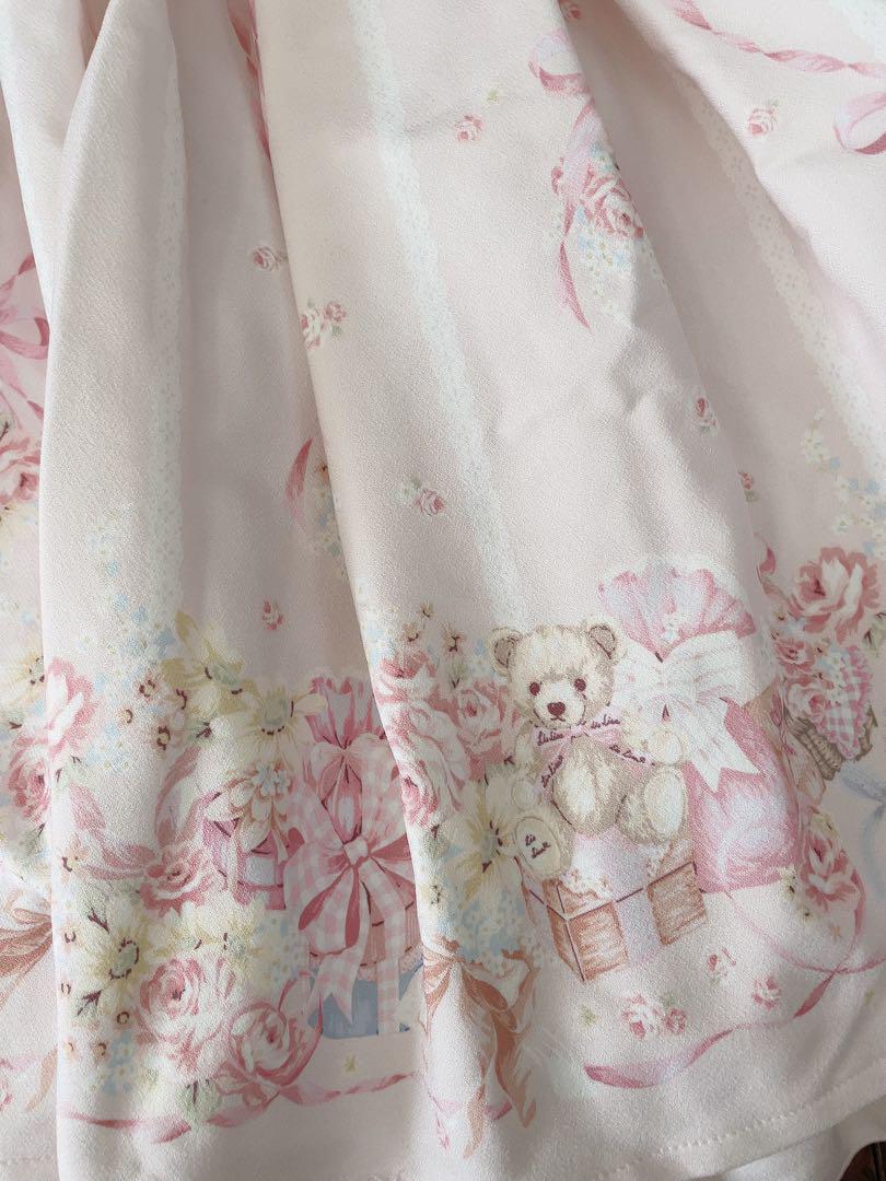 正規品♡ベア柄レーヨンワンピース♡ピンク リズリサ ワンピース ピンクベア柄 - メルカリ