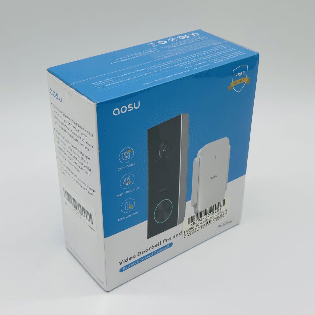未開封品 AOSU 2K ワイヤレス ドアベル Pro V8P V8P1AX11