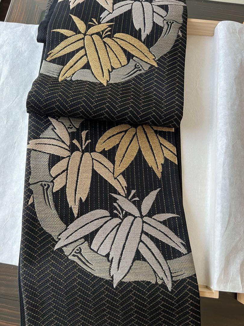 芸術品　錦織袋帯　竹虎文帯