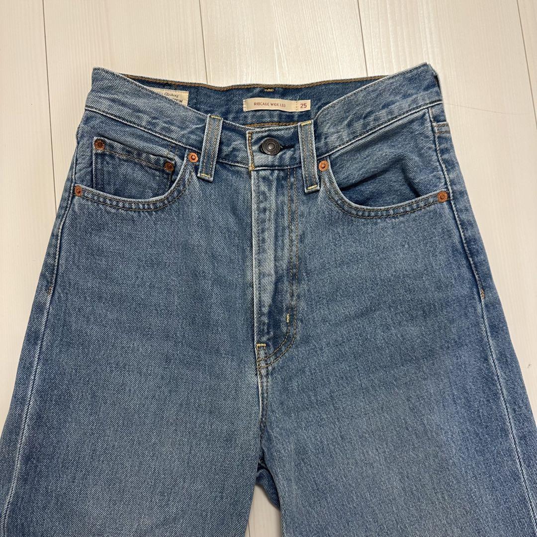SLY LEVI’S別注 RIBCAGE WIDE LEG デニム ブルー