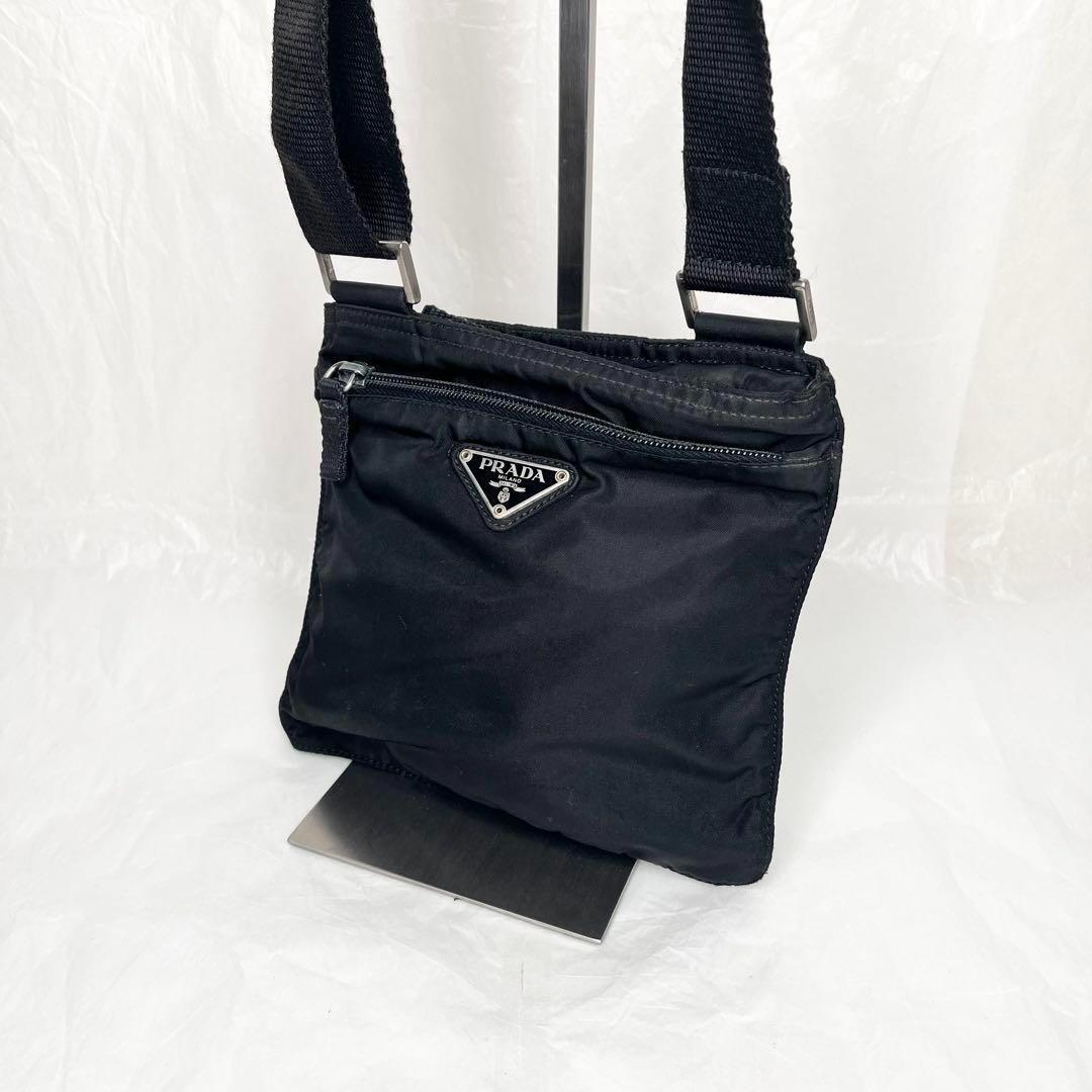 美品　PRADA プラダ テスートナイロンショルダーバッグ 三角ロゴ PRADA プラダ 三角ロゴ テスート ナイロン ショルダー バッグ