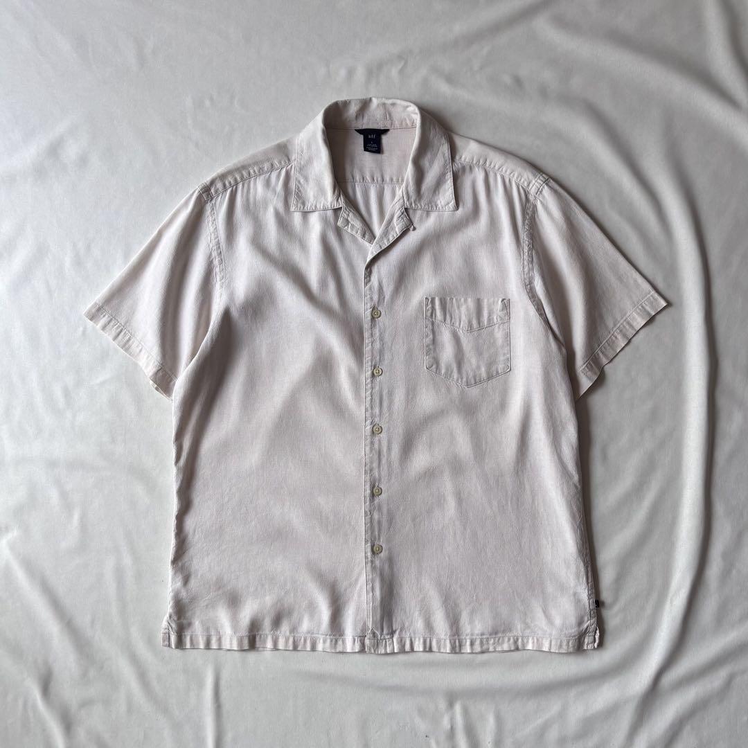 トップス 00s GAP linen/cotton open-collared shirt