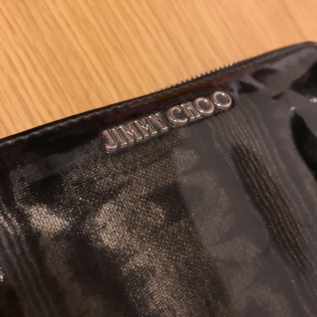 れなし 限定品 ラウンドファスナー 長財布 ブラックエナメル UL3C8-m92831389762 JIMMY CHOO チュウ