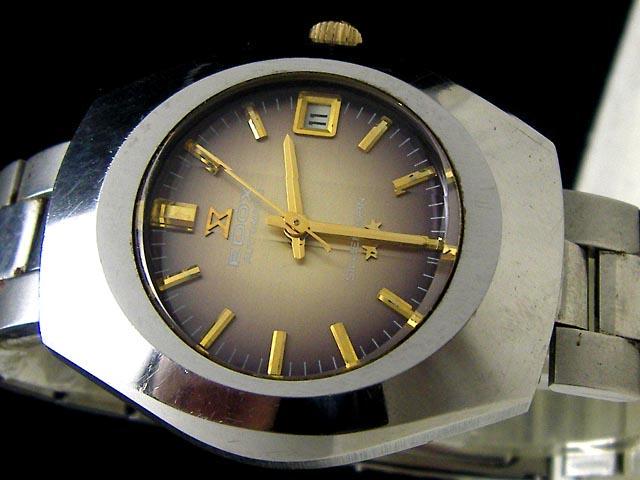 488/ EDOX エドックス シルバーホーン 3面 カットガラス 自動巻き