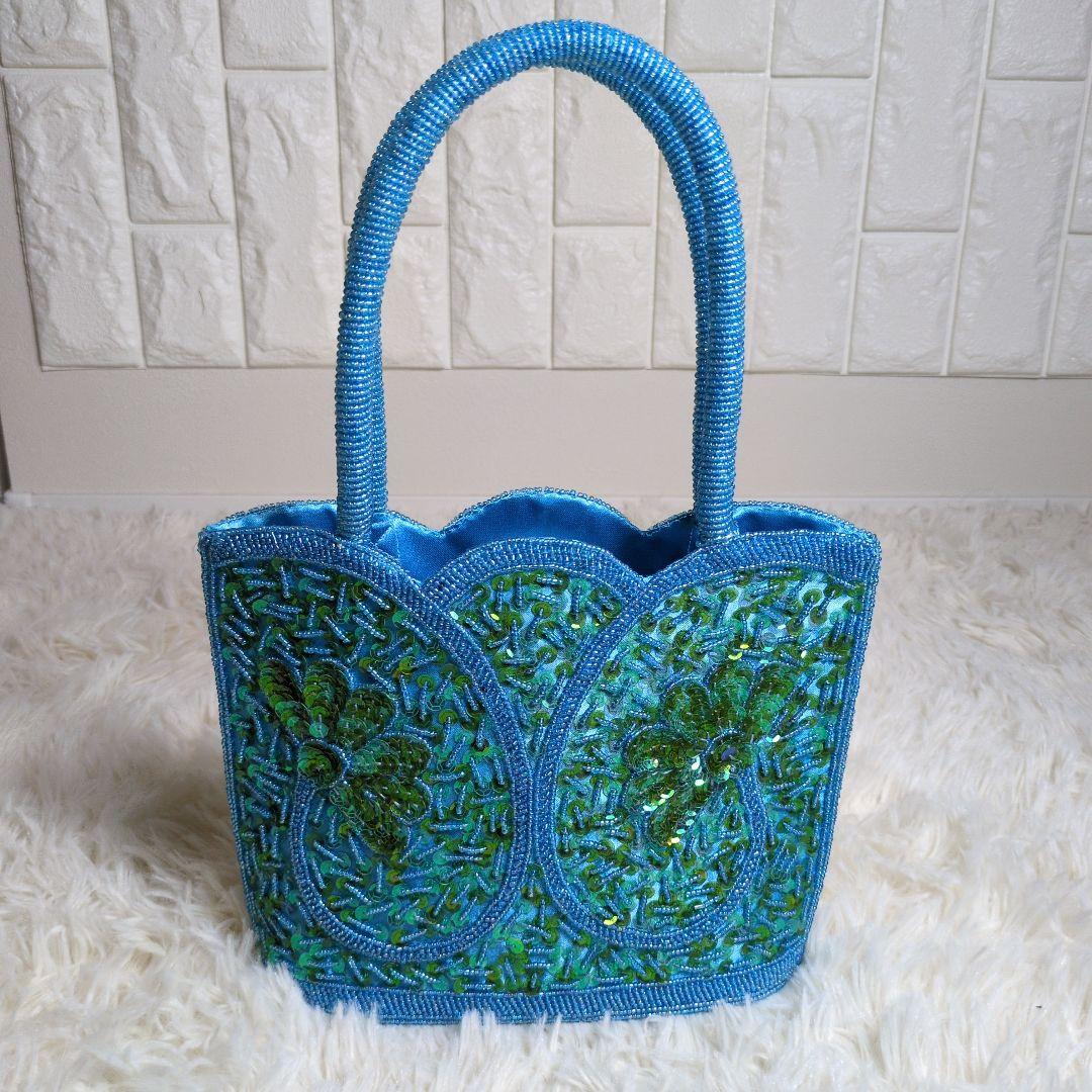 【受注生産品】 美品】SaPa サパ ビーズハンドバック 花柄 - メルカリ バッグ