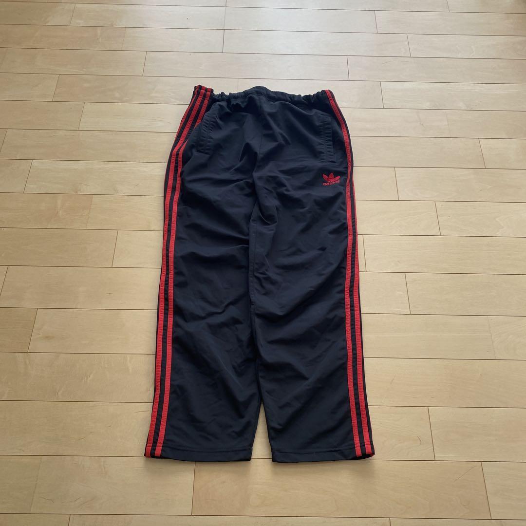 ✨希少✨ 90s adidas ストレート トラックパンツ レッド ブラック