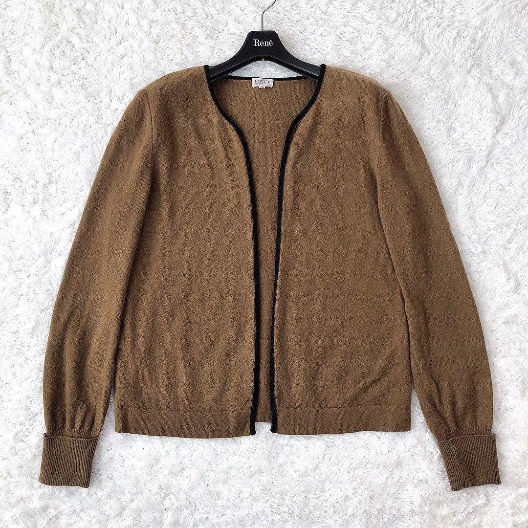 フォクシー 長袖カーディガン カシミア100% キャメルベージュ 40 フォクシー 長袖カーディガン カシミア100% キャメルベージュ 40